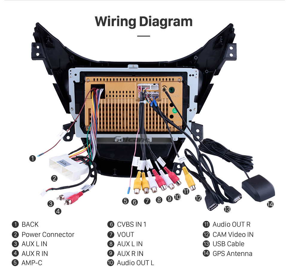 Seicane 9 Inch OEM Android 10.0 Navigation System Bluetooth For 2011 2012 2013 Hyundai Elantra With Touch Screen DVD Player TV tuner Remote Control Radio