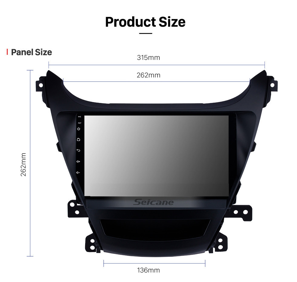 Seicane 9 polegada 2014 2015 2016 Hyundai Elantra Auto rádio Navegação GPS Bluetooth tela sensível ao toque Sintonizador de TV Carro Sintonizador Câmera Retrovisor AUX IPOD MP3