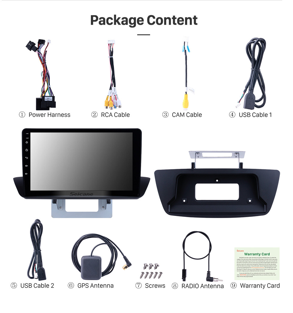 Seicane 9-Zoll-OEM-GPS-Navigation Android 10.0 Stereo für 2012-2018 Mazda BT-50 Übersee-Version Touchscreen-Radio Bluetooth-Link WIFI AUX USB Lenkradsteuerung Unterstützung OBD 3G DVR