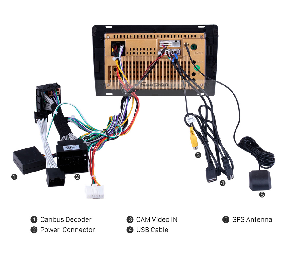 Seicane 2013-2017 AUDI Q3 Android 10.0 9 pulgadas HD Pantalla táctil Bluetooth Sistema de navegación GPS Soporte de radio automático WIFI Cámara de visión trasera DAB + DVR TV digital Control del volante OBD2