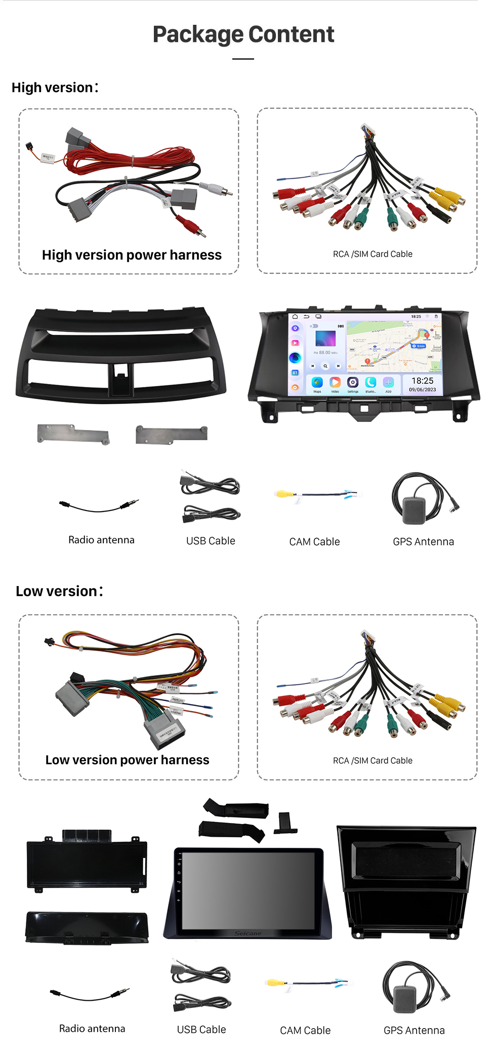 Seicane 10.1 polegada 2008 2009 2010 2011 2012 2013 Honda Accord 8 Android 10.0 Rádio GPS Navegação Bluetooth Música WIFI USB Carro Suporte Estéreo DVR OBD2 Controle de Volante Câmera Backup