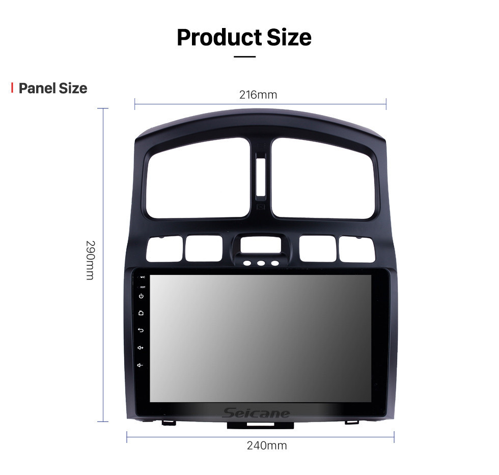 Seicane 9 polegadas 2005-2015 hyundai clássico santafe hd tela sensível ao toque unidade principal navegação gps aux mp3 bluetooth carro sintonizador de tv estéreo câmera retrovisor