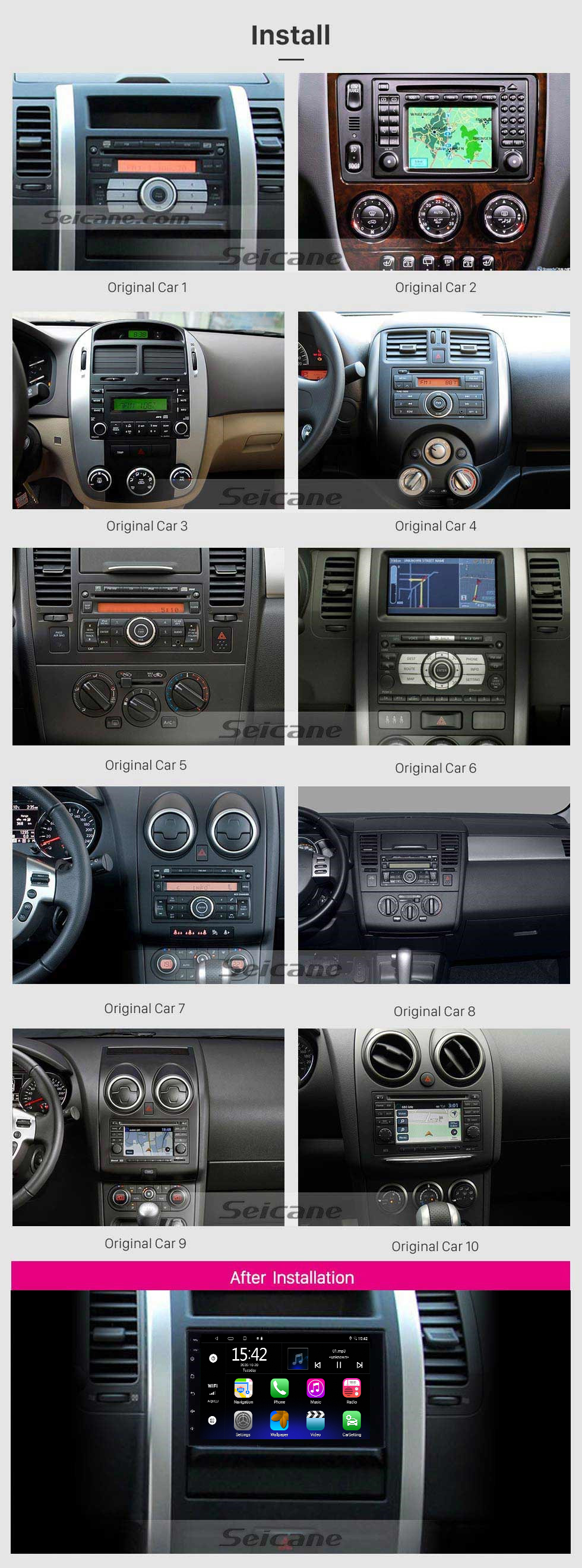 Seicane Universal 7 polegadas Android 13.0 Double DIN Touchscreen Rádio para Toyota Hyundai Kia Nissan Volkswagen Suzuki Honda com sistema de navegação GPS suporte Bluetooth Música Câmera de visão traseira