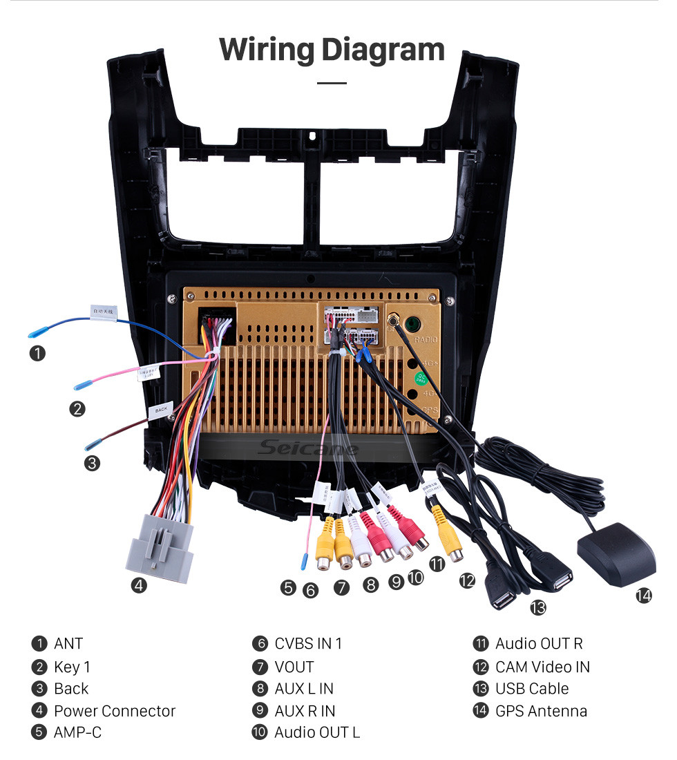 Seicane 9 Inch OEM Navigation System Android 10.0 Radio For 2014 Chevy Chevrolet Aveo 1024*600 Touch Screen MP5 Player TV tuner Remote Control Bluetooth music