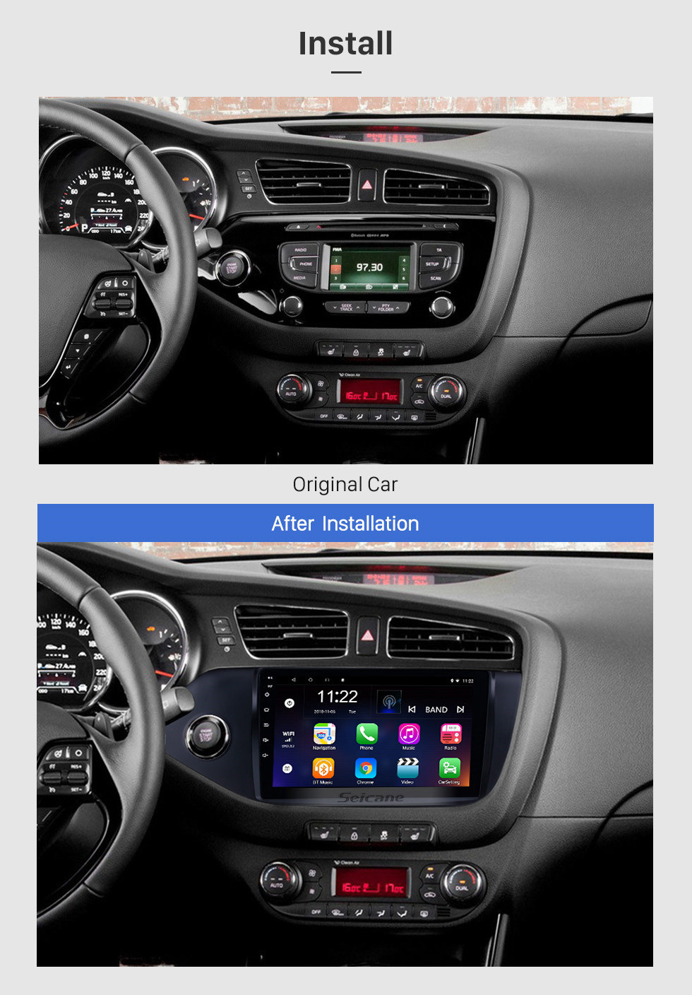 Seicane 9 pouces Android 10.0 2012 2013 2014 Kia Ceed LHD Écran tactile HD Radio Navigation GPS Caméra de recul Bluetooth TV 3G WIFI 1080P Commande au volant Seicane 9 pouces Android 10.0 2012 2013 2014 Kia Ceed LHD Écran tactile HD Radio Navigation GPS Caméra de recul Bluetooth TV 3G WIFI 1080P Commande au volant