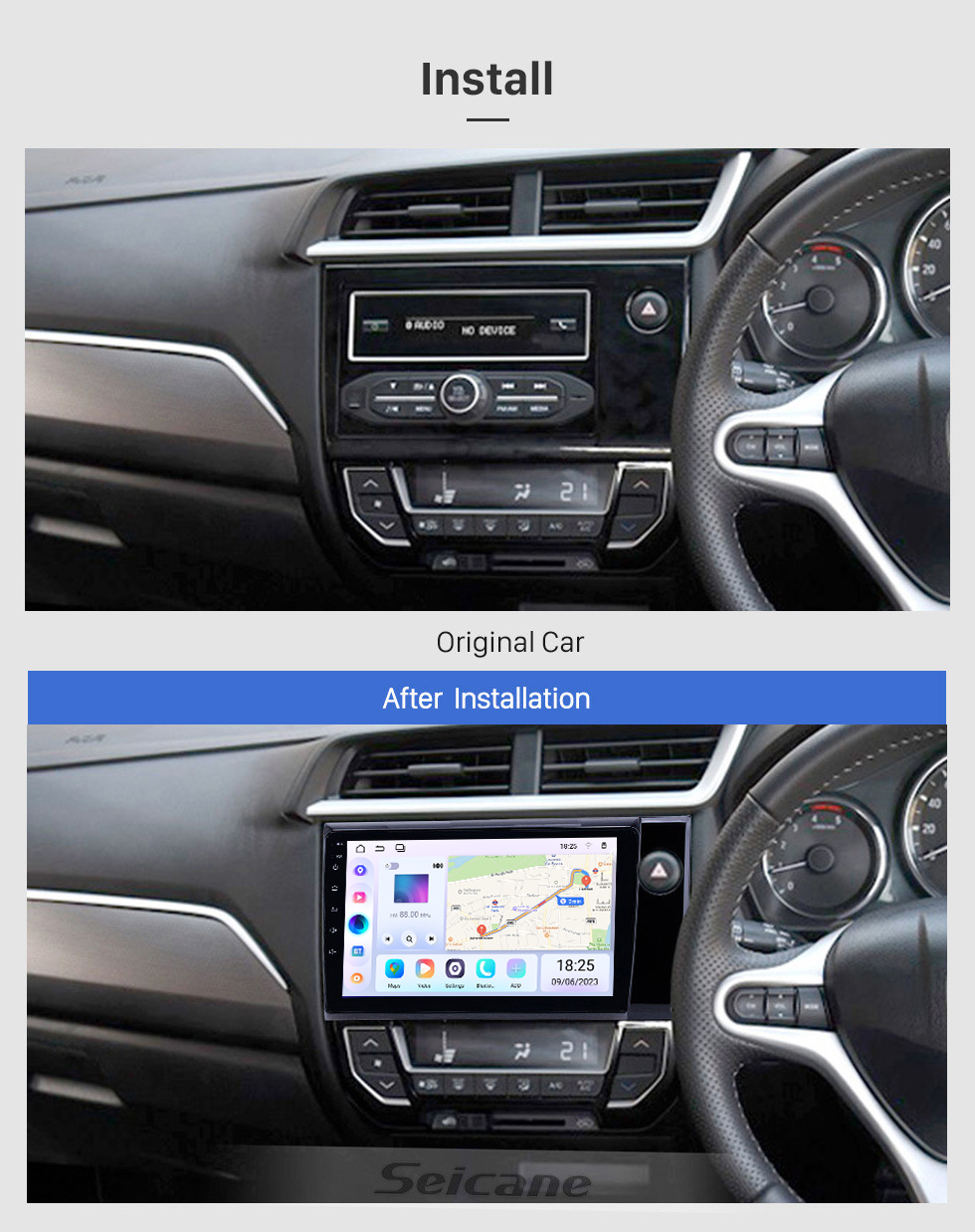 Seicane OEM 9 inch Android 13.0 Radio for 2015-2017 Honda BRV Bluetooth HD Touchscreen GPS Navigation support Carplay Rear camera Seicane OEM 9 inch Android 13.0 Radio for 2015-2017 Honda BRV Bluetooth HD Touchscreen GPS Navigation support Carplay Rear camera