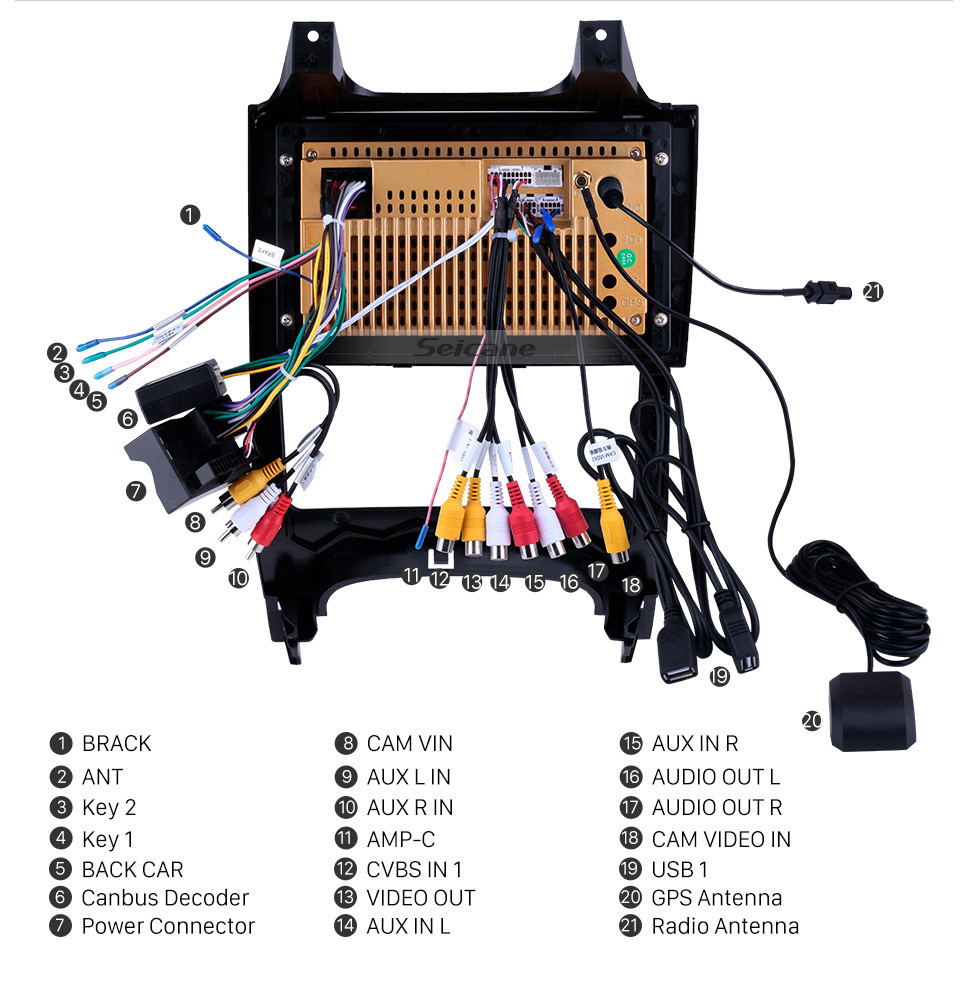 Seicane Todo en uno Android 10.0 HD Pantalla táctil Radio automática de 9 pulgadas para 2009-2012 Peugeot 3008 con música Bluetooth Sistema de navegación GPS USB Wifi Soporte de control del volante DVR Cámara de respaldo OBD2