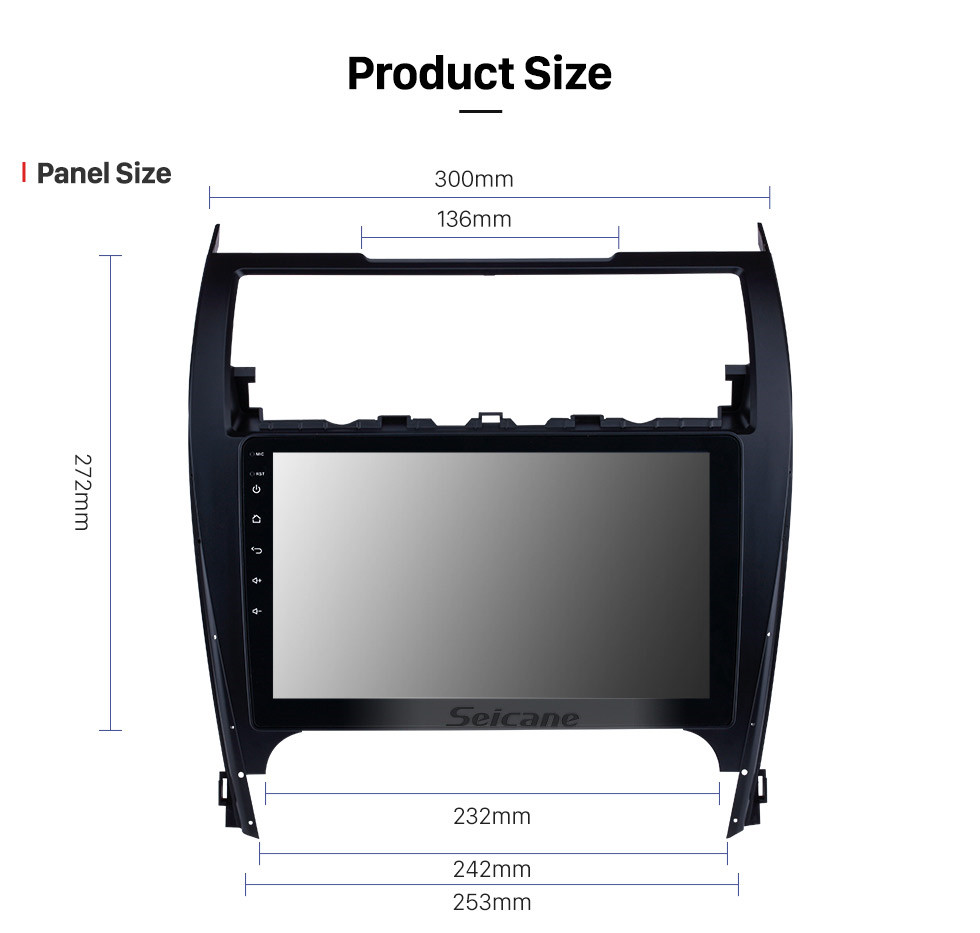 Seicane 10.1 Inch Android 10.0 HD Touchscreen Car Radio MP5 Player For 2012-2017 TOYOTA CAMRY GPS Navigation Bluetooth Phone Music WIFI Support OBD2 USB DAB+ Mirror Link Steering Wheel Control Backup Camera