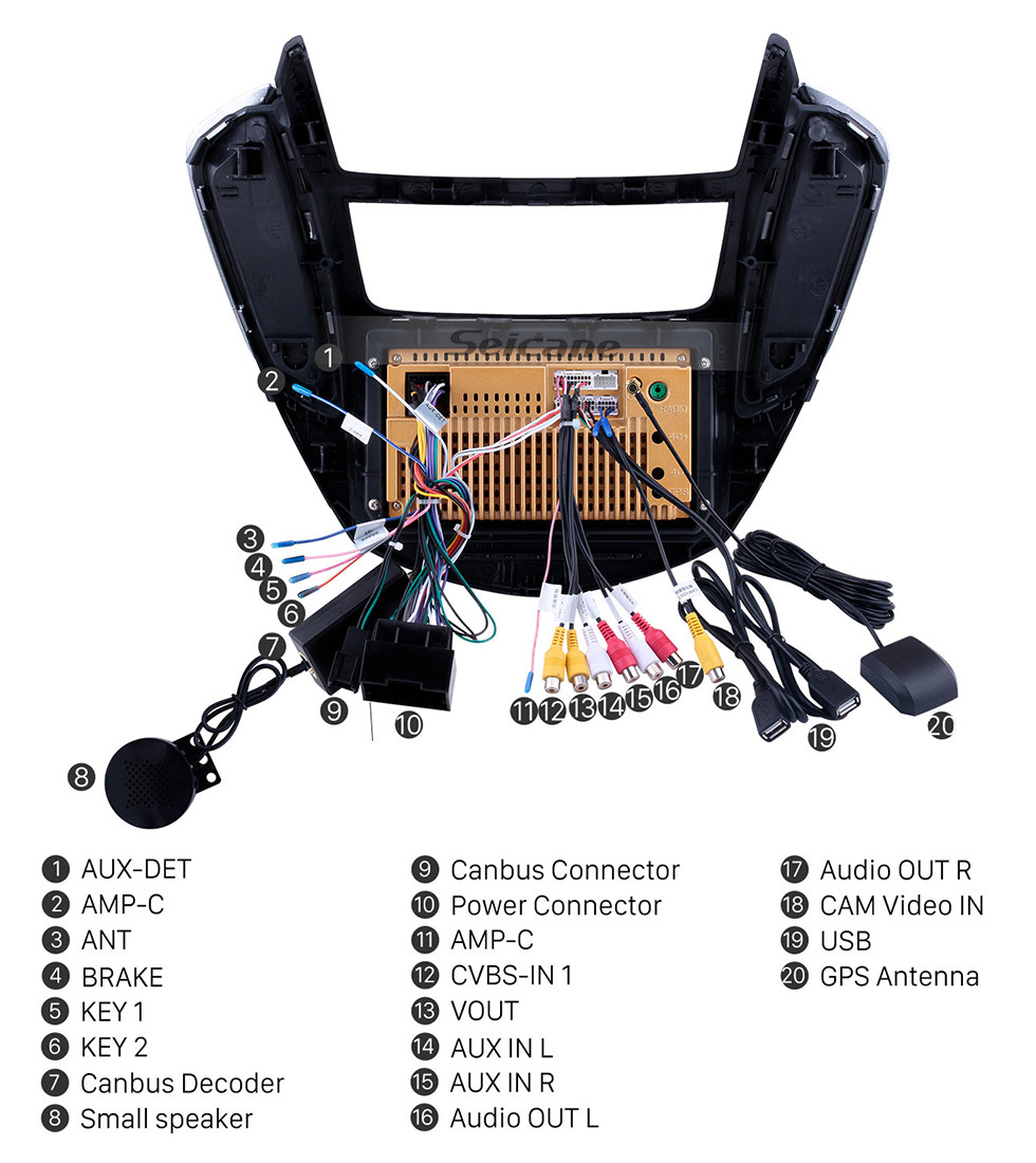 Seicane 2014 Chevrolet Trax Android 10.0 HD Touchscreen 9 inch Buetooth GPS Navi car radio with AUX WIFI Steering Wheel Control CPU support Rear view Camera DVR OBD