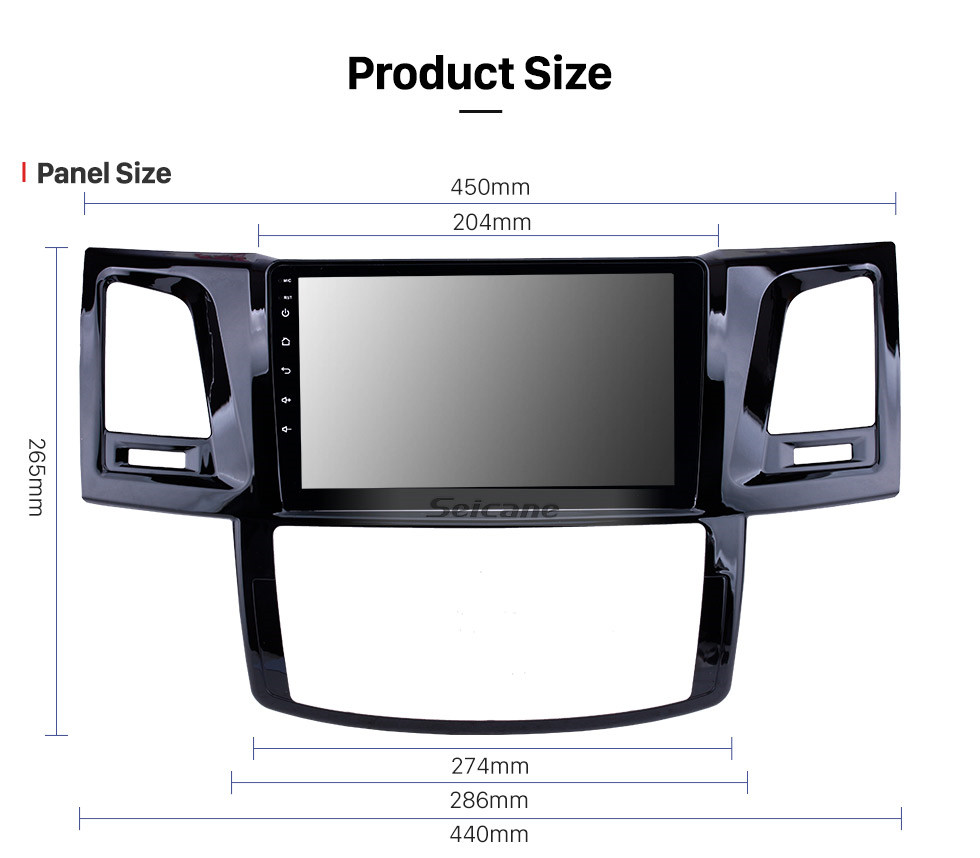 Seicane Radio con pantalla táctil HD de 9 pulgadas Android 13.0 Unidad de navegación GPS para Toyota Fortuner Hilux 2008-2014 con WIFI FM música Bluetooth Soporte USB DVR SWC OBD2 TV digital