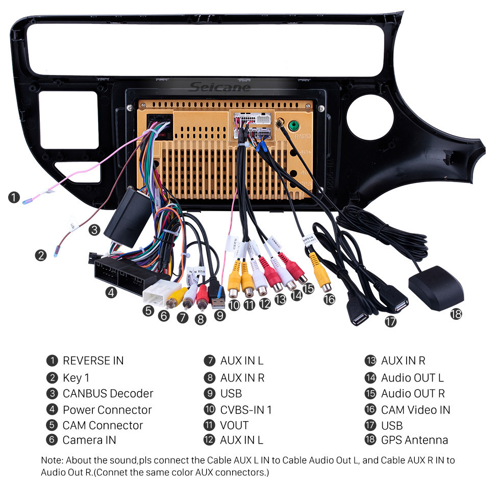 Seicane 9 pulgadas 2012 2013 2014 2015 KIA Rio LHD Android 10.0 HD Pantalla táctil Radio Instalación Soporte GPS Navegación WIFI Sistema de audio Aux Bluetooth Música USB SD Cámara de vista trasera