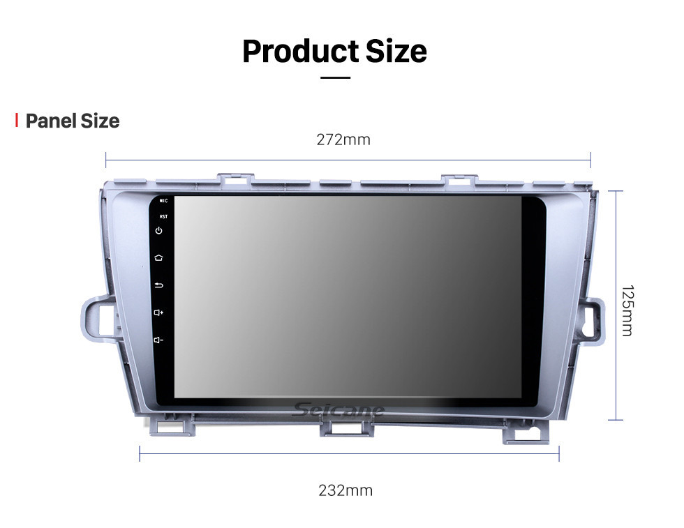 Seicane 9 inch Android 10.0 HD 1024*600 Touch Screen Radio for 2009-2013 Toyota Prius Left hand driver GPS Navigation Bluetooth Music WiFi Mirror Link Rearview Camera AUX
