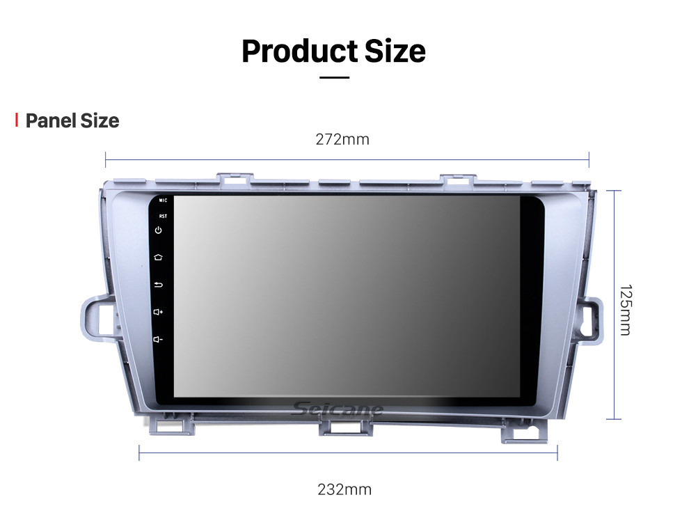 Seicane 9 pulgadas Android 10.0 HD 1024 * 600 Radio con pantalla táctil para 2009-2013 Toyota Prius Conductor de la izquierda Navegación GPS Bluetooth Música WiFi Vínculo espejo Retrovisor cámara AUX