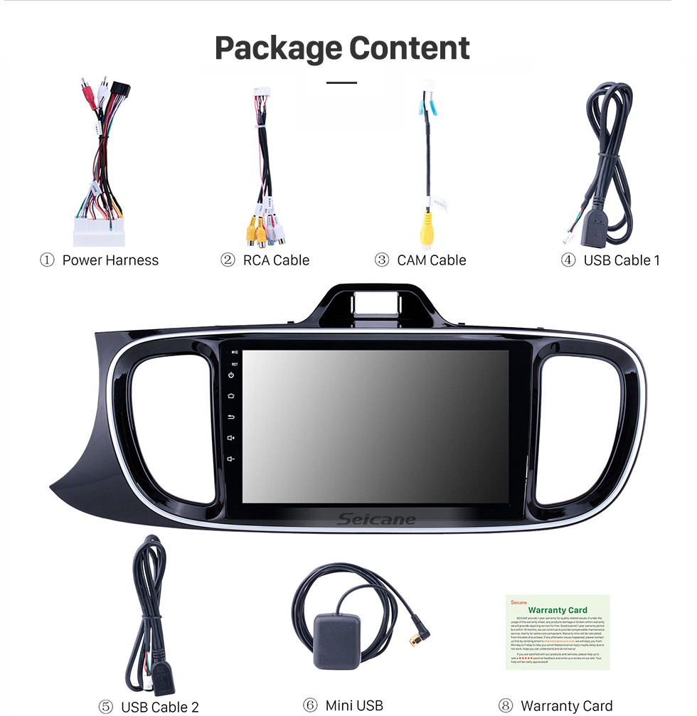 Seicane Все в одном 9-дюймовый сенсорный экран Android 10.0 HD с радиоуправлением для 2017 года KIA PEGAS Автомобиль с левосторонним управлением GPS-навигатор USB AUX RDS WIFI Поддержка Bluetooth DVR Цифровое телевидение Камера заднего вида SWC
