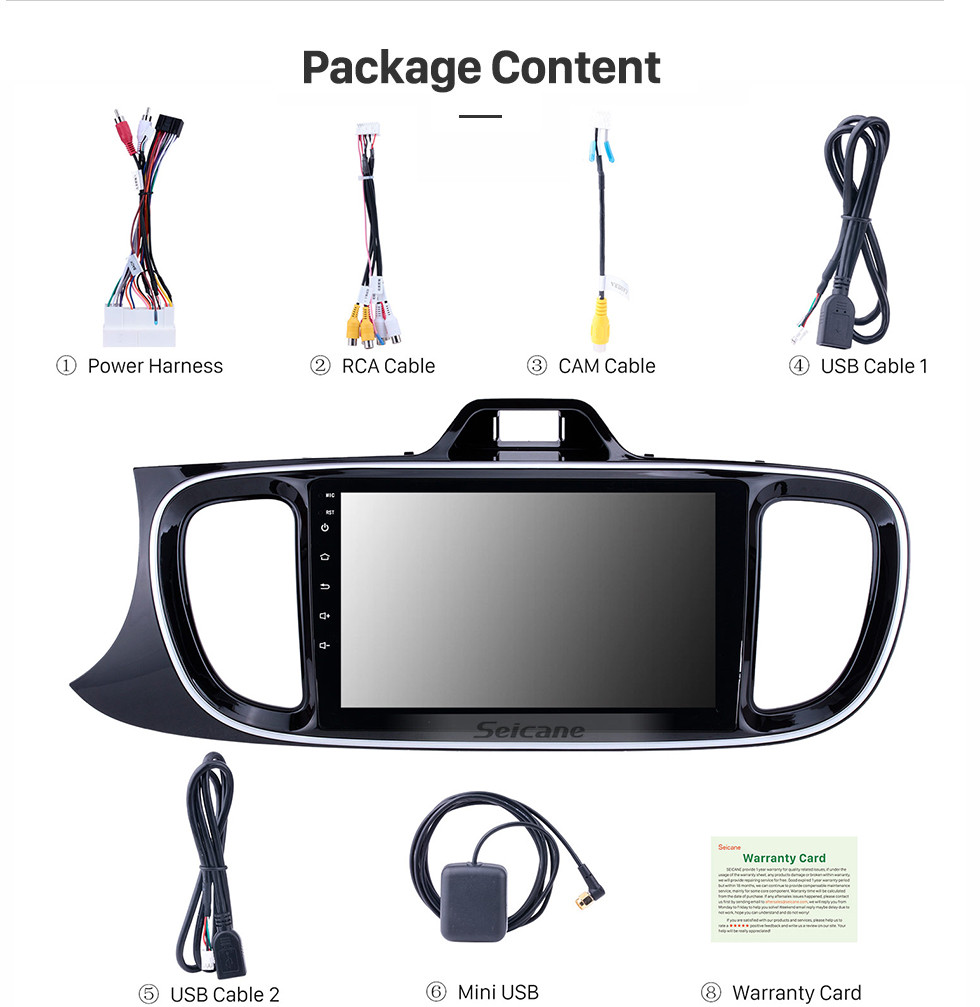 Seicane Tudo em um 9 polegadas Android 10.0 HD Touchscreen Rádio para 2017 KIA PEGAS Mão Esquerda Dirigindo Navegação GPS do carro USB AUX RDS WIFI Bluetooth suporte DVR Câmera Retrovisor TV Digital SWC