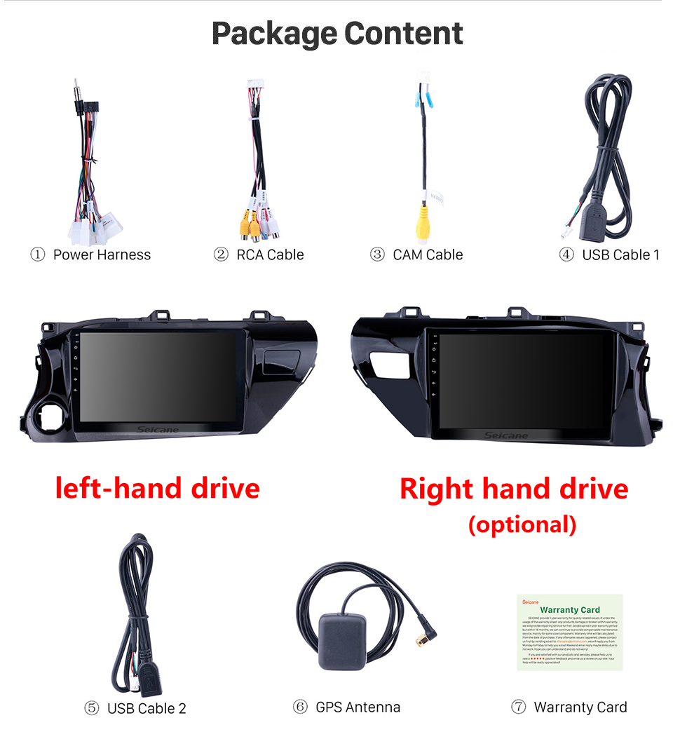 Seicane 10,1 pouces Android 10.0 HD Radio à Écran Tactile pour 2016 2017 2018 TOYOTA HILUX Conducteur à gauche avec Bluetooth GPS Système Navi USB FM Contrôle du volant soutien DVR caméra de vision arrière OBD Seicane 10,1 pouces Android 10.0 HD Radio à Écran Tactile pour 2016 2017 2018 TOYOTA HILUX Conducteur à gauche avec Bluetooth GPS Système Navi USB FM Contrôle du volant soutien DVR caméra de vision arrière OBD
