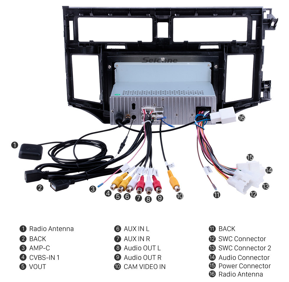 Seicane 2006 2007 2008 2009 2010 TOYOTA AVALON 9-дюймовый сенсорный экран Android 10.0 HD Автомобильная стереосистема GPS-навигационная система Радио Bluetooth WIFI Поддержка USB DAB + OBDII SWC