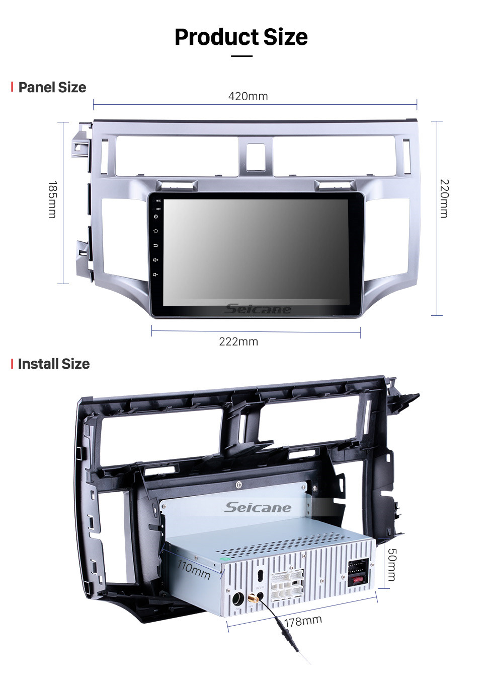 9 pulgadas Android 12.0 Pantalla táctil HD 2006-2010 TOYOTA AVALON