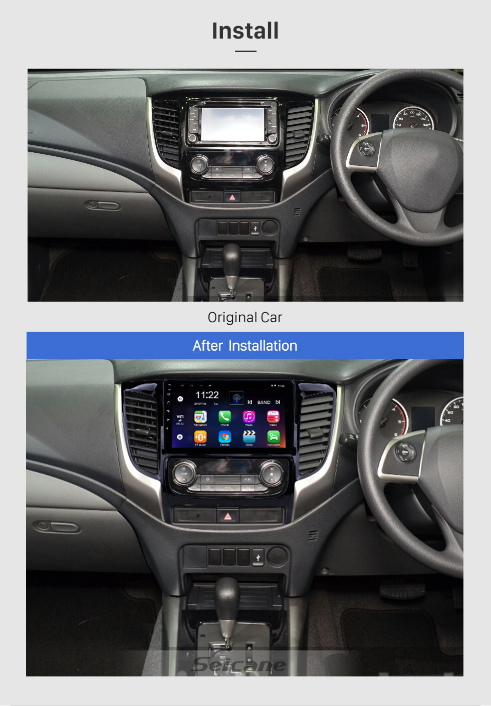 Seicane 9 inch Android 10.0 Bluetooth Radio for 2015 Mitsubishi TRITON Auto A/C with GPS Navigation USB support Carplay SD DVR 3G WIFI Steering Wheel Control Seicane 9 inch Android 10.0 Bluetooth Radio for 2015 Mitsubishi TRITON Auto A/C with GPS Navigation USB support Carplay SD DVR 3G WIFI Steering Wheel Control