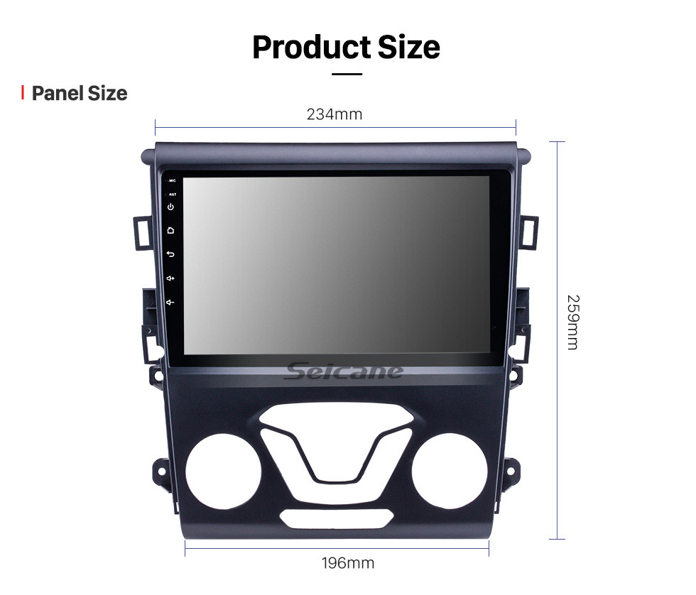 Seicane Android 10.0 9 pulgadas Todo-en-uno 2012 2013 2014 Ford Mondeo Aftermarket Navegación GPS Sistema de audio para automóvil WiFi Bluetooth Sintonizador de radio Soporte AUX de TV DVR Cámara de marcha atrás Control del volante