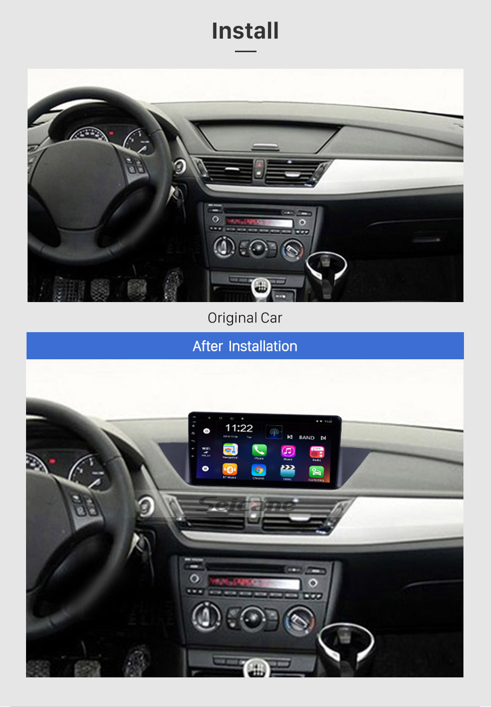 Seicane Android 10.1 2009-2013 Обновление радио BMW X1 E84 для 10,1-дюймового HD с сенсорным экраном Авторадио GPS-навигация Зеркальная связь WIFI OBD2 DVR HD 1080P Видео