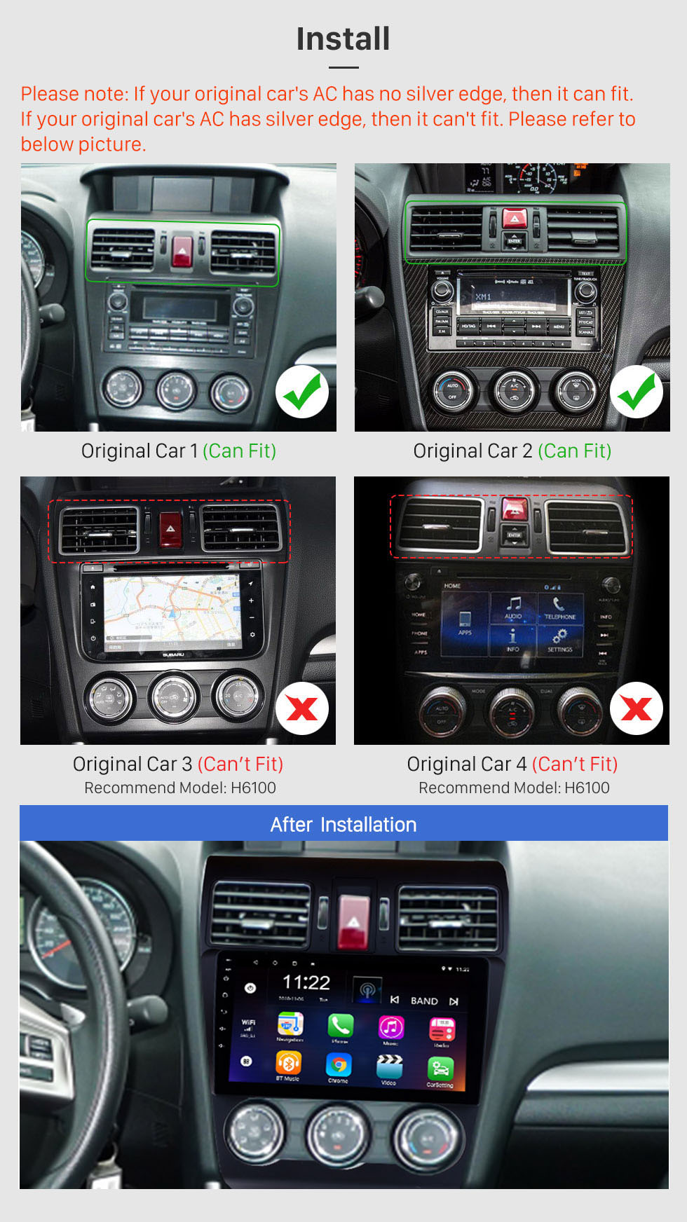 Seicane Radio Bluetooth con pantalla táctil Android 13.0 de 9 pulgadas para 2013 2014 Subaru XV Impreza Forester con navegación GPS Soporte WIFI Cámara de respaldo DVR OBDII TPMS