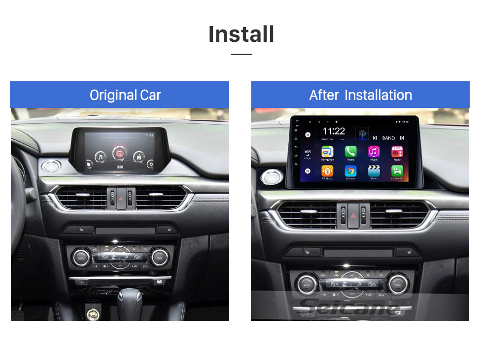 Seicane Pantalla táctil HD de 9 pulgadas 2017 Mazda ATENZA Mazda 6 Android 10.0 Radio Sistema de navegación GPS con Bluetooth USB WIFI OBD2 Mirror Link Cámara de visión trasera