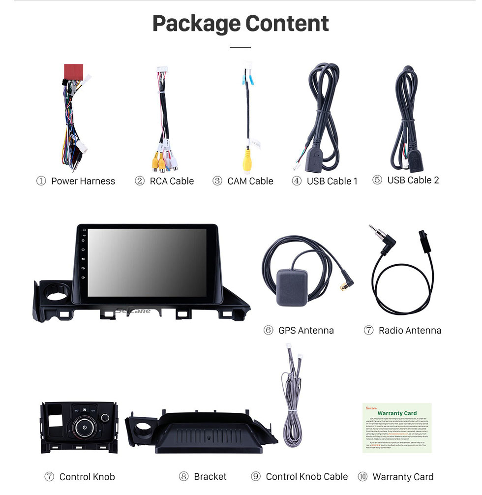 Seicane 9 inch HD Touch Screen 2017 Mazda ATENZA Mazda 6 Android 10.0 Radio GPS Navigation system with Bluetooth USB WIFI OBD2 Mirror Link Rearview Camera Seicane 9 inch HD Touch Screen 2017 Mazda ATENZA Mazda 6 Android 10.0 Radio GPS Navigation system with Bluetooth USB WIFI OBD2 Mirror Link Rearview Camera