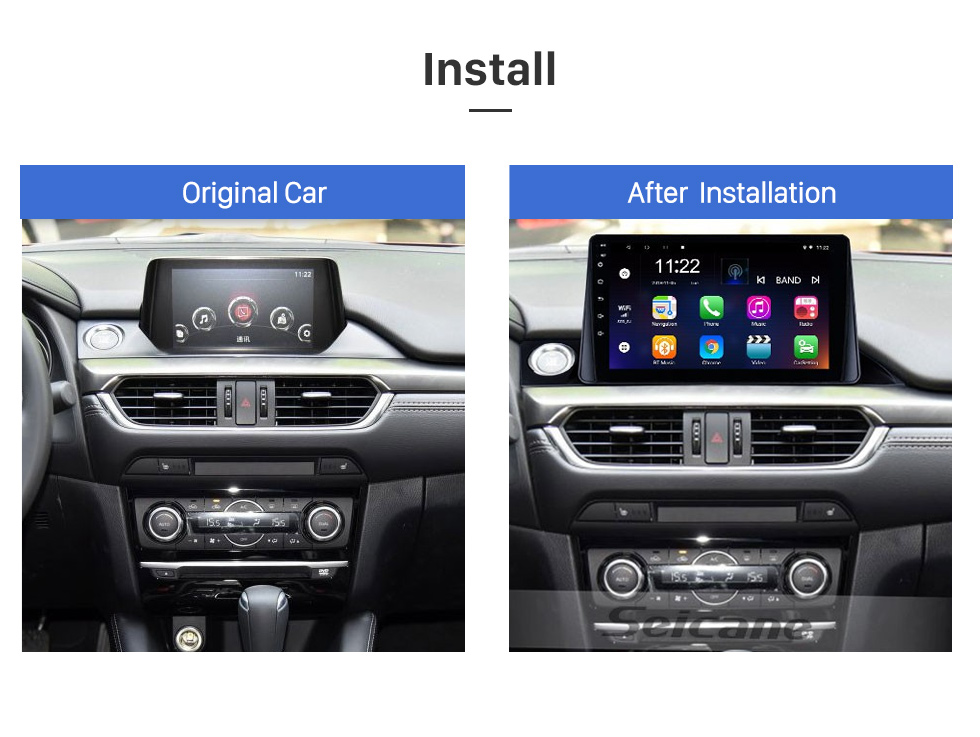 Seicane Pantalla táctil HD de 9 pulgadas 2017 Mazda ATENZA Android 10.0 Radio Sistema de navegación GPS con Bluetooth USB WIFI OBD2 Mirror Link Cámara de visión trasera