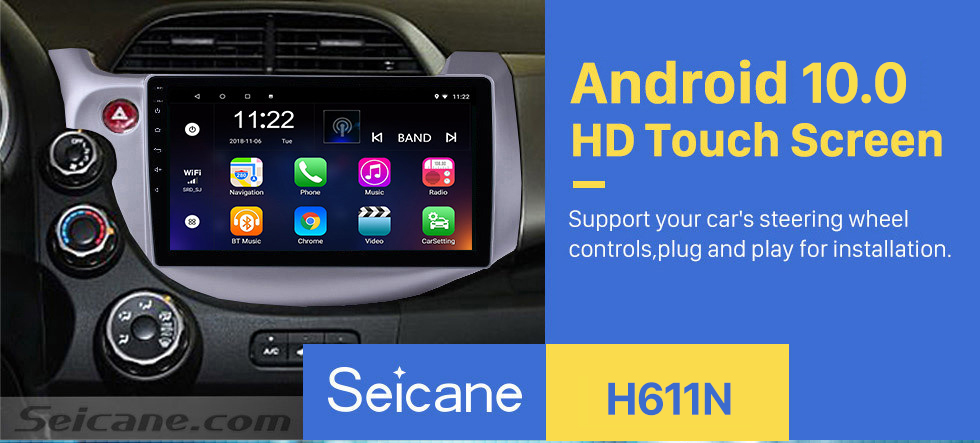 Seicane 2007 2008 2009-2013 Honda Fit Left hand driver 10.1 inch Android 10.0 HD 1024*600 Touchscreen GPS Navigation system with Bluetooth WIFI Mirror link Steering Wheel Control Seicane 2007 2008 2009-2013 Honda Fit Left hand driver 10.1 inch Android 10.0 HD 1024*600 Touchscreen GPS Navigation system with Bluetooth WIFI Mirror link Steering Wheel Control
