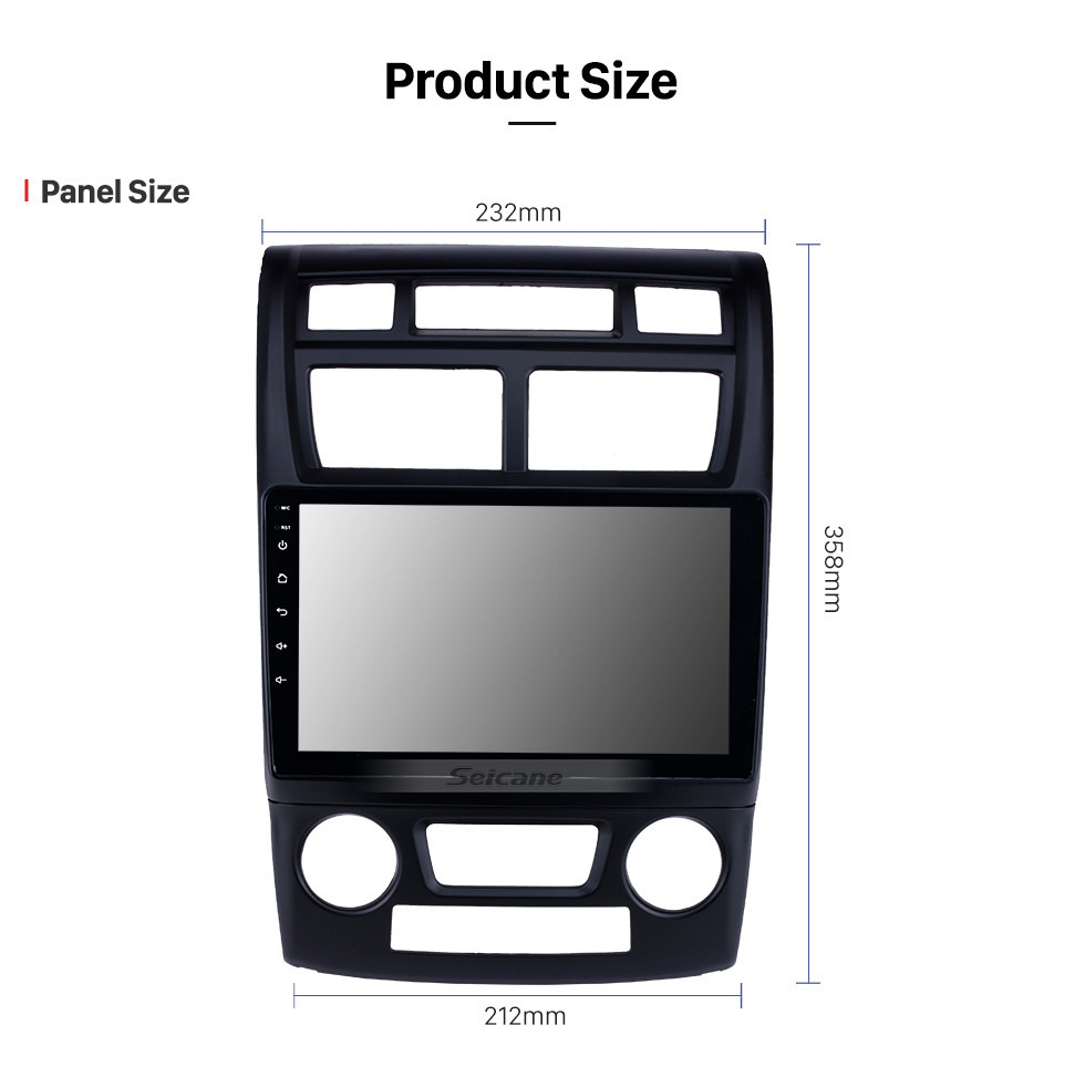 Seicane 2007-2017 KIA Sportage Auto A / C Android 10.0 Bluetooth Радио GPS Навигационная система с поддержкой WI-FI AUX FM и поддержкой USB через USB.