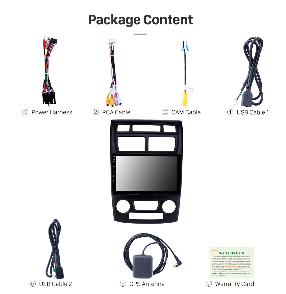 Seicane 2007-2017 KIA Sportage Auto A / C Android 10.0 Bluetooth Radio GPS Sistema Navi Estéreo automático con WIFI AUX FM USB compatible DVR Cámara de respaldo TPMS OBD2 3G Seicane 2007-2017 KIA Sportage Auto A / C Android 10.0 Bluetooth Radio GPS Sistema Navi Estéreo automático con WIFI AUX FM USB compatible DVR Cámara de respaldo TPMS OBD2 3G