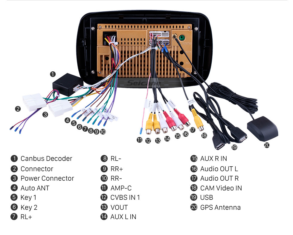 Seicane HD Touchscreen 9 Zoll Android 10.0 GPS Navigationsradio für 2016 Mercedes Benz Smart mit Bluetooth AUX-Unterstützung DVR Carplay OBD Lenkradsteuerung