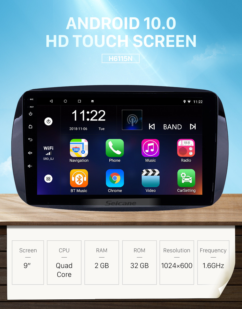 Seicane HD Touchscreen 9 inch Android 10.0 GPS Navigation Radio for 2016 Mercedes Benz Smart with Bluetooth AUX support DVR Carplay OBD Steering Wheel Control Seicane HD Touchscreen 9 inch Android 10.0 GPS Navigation Radio for 2016 Mercedes Benz Smart with Bluetooth AUX support DVR Carplay OBD Steering Wheel Control