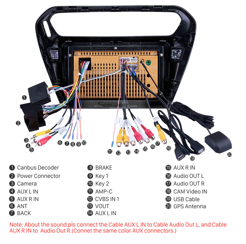 Seicane 9 Zoll Android 10.0Touch Screen Radio Bluetooth GPS-Navigationssystem Für 2013 2014 2015 unterstützt der Citroen Elysee Peguot 301 TPMS DVR OBD II USB SD 3G WiFi hintere Kamera Lenkradsteuerung