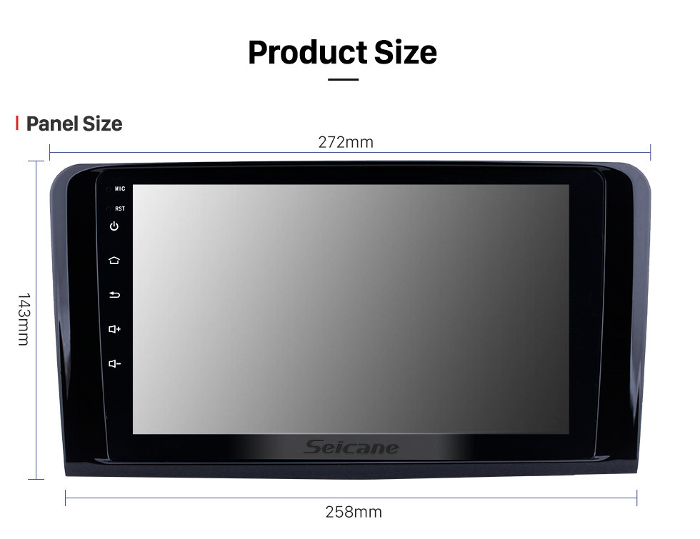 Seicane 9 polegadas para 2005-2012 Mercedes Benz ML CLASSE W164 ML350 ML430 ML450 ML500 Android 13.0 Tela de toque capacitiva Rádio GPS Sistema de navegação Bluetooth TPMS DVR OBD II Câmera traseira AUX USB SD 3G WiFi