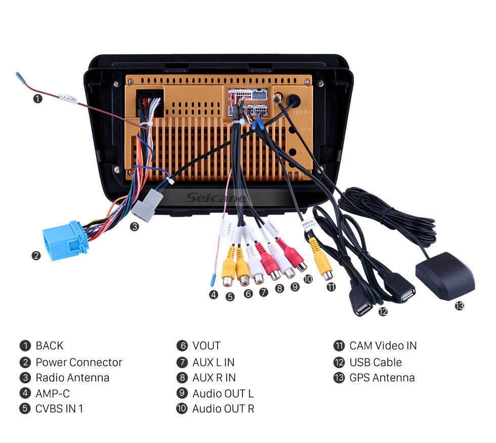 Seicane 9 de polegada Android 10.0 2016 Suzuki Baleno em traço de rádio sistema de Navegação GPS Bluetooth 3G WI-FI Câmera Retrovisora Sem Fio OBD2 Espelho Link Controle de Volante