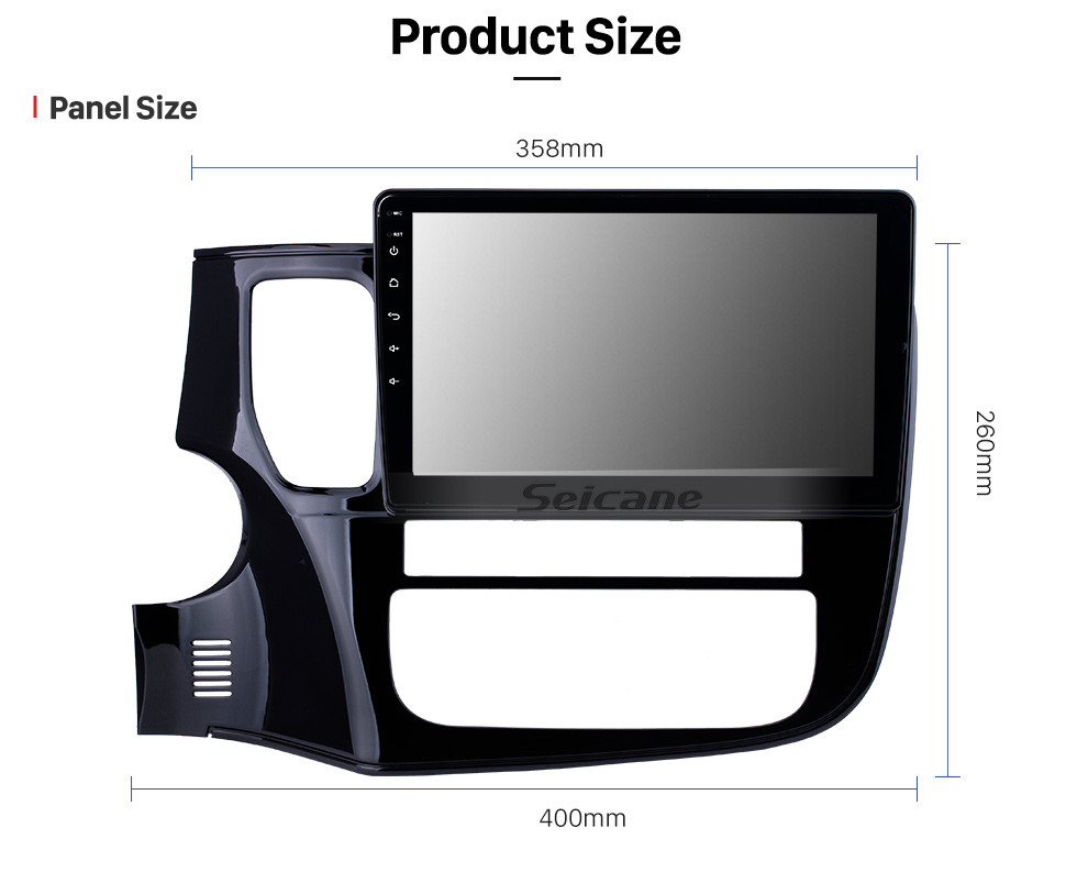 Seicane 10,1 pouces OEM Android 13.0 Radio Système de navigation GPS pour 2017 MITSUBISHI Outlander LHD avec écran tactile Bluetooth HD TPMS DVR OBD II Caméra arrière AUX WiFi