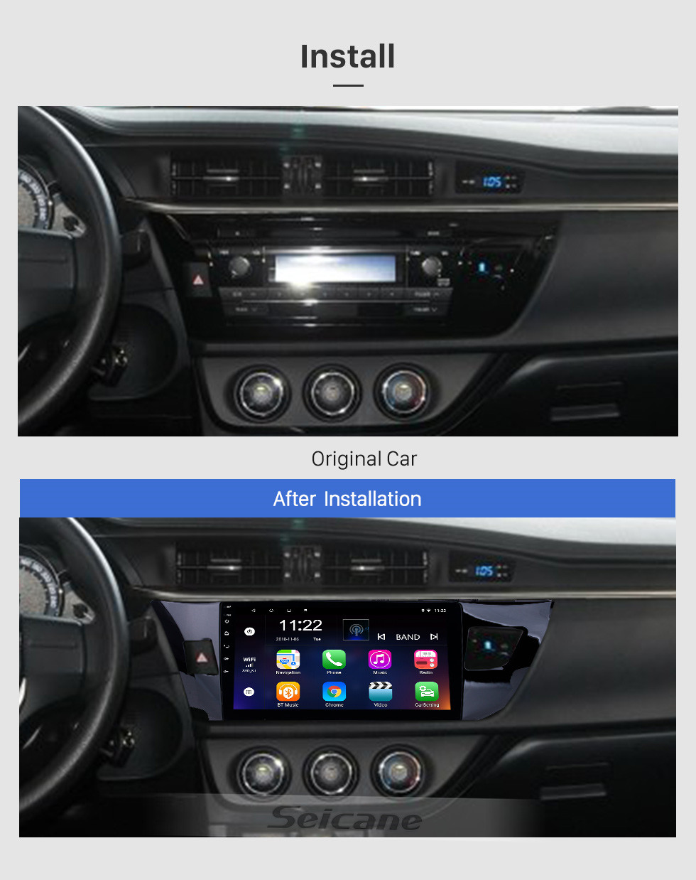 Seicane 10.1 Inch Android 10.0 Touch Screen radio Bluetooth GPS Navigation system For 2013 2014 2015 Toyota LEVIN Support TPMS DVR OBD II USB SD 3G WiFi Rear camera Steering Wheel Control HD 1080P Video AUX Seicane 10.1 Inch Android 10.0 Touch Screen radio Bluetooth GPS Navigation system For 2013 2014 2015 Toyota LEVIN Support TPMS DVR OBD II USB SD 3G WiFi Rear camera Steering Wheel Control HD 1080P Video AUX