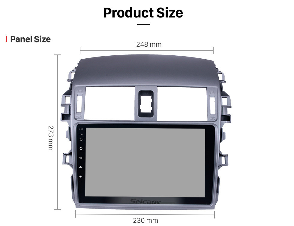 Seicane 9 pouces 2007 2008 2009 2010 Toyota OLD Corolla Android 10.0 Bluetooth Radio GPS Navigation Unité principale Support WIFI 1080P Vidéo Caméra de recul Système audio DVR OBD2