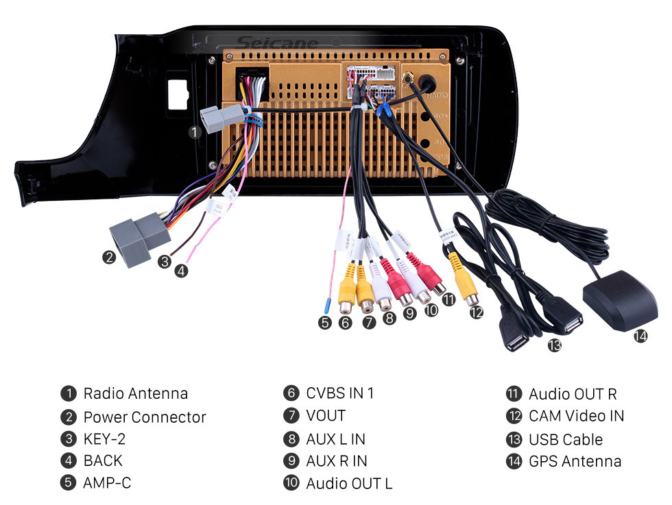 Seicane 2018-2019 HONDA Amaze RHD Android 10.0 Tela Sensível Ao Toque de 9 polegada Cabeça Unidade de Navegação GPS Bluetooth Estéreo com suporte AUX WIFI DAB + OBD2 DVR SWC TPMS Carplay