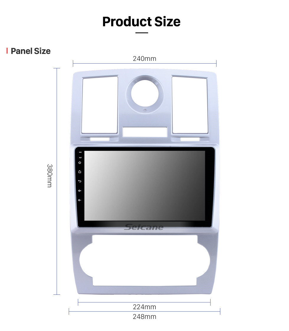 Seicane Radio à écran tactile OEM HD pour 2004-2008 Chrysler Aspen 300C 9 pouces Android 10.0 Stéréo de voiture USB Bluetooth Prise en charge AUX Carplay DVR TPMS Caméra de recul OBD