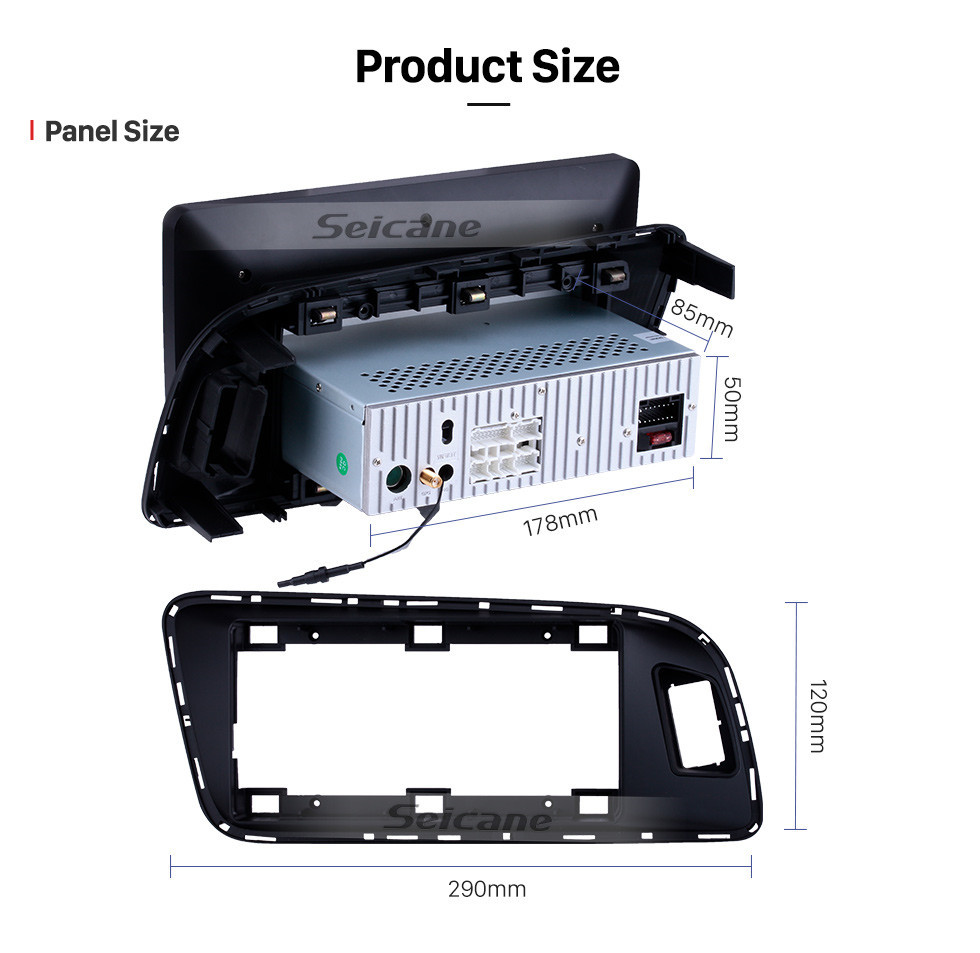 Seicane 10.1 pulgadas Android 10.0 para 2010-2017 AUDI Q5 Sistema de navegación GPS estéreo con pantalla táctil Bluetooth compatible con cámara de visión trasera