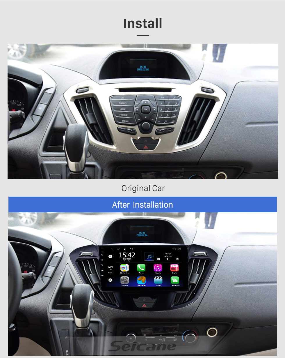 Seicane OEM HD Touchscreen Rádio para 2017 2018 2019 Ford JMC Tourneo Alta Versão de 9 polegada Android 10.0 Stereo USB suporte a Bluetooth Espelho Link Carplay DVR TPMS