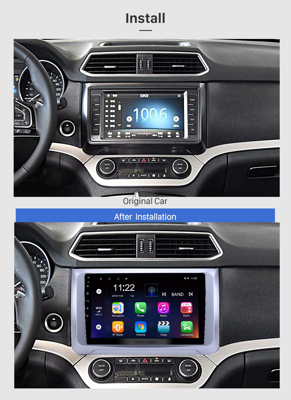 Seicane 10.1 inch Android 10.0 2016-2019 Great Wall Haval H6 GPS Navigation Radio with Bluetooth HD Touchscreen WIFI Music support TPMS DVR Carplay Digital TV