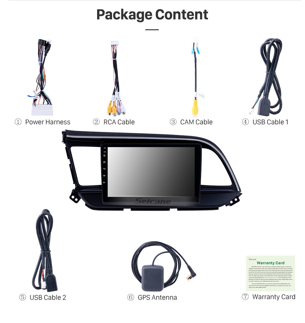 Seicane Android 10.0 Radio de navegación GPS de pantalla táctil de 9 pulgadas para Hyundai Elantra LHD 2019 con USB WIFI Bluetooth AUX compatible Carplay SWC Cámara de vista trasera Seicane Android 10.0 Radio de navegación GPS de pantalla táctil de 9 pulgadas para Hyundai Elantra LHD 2019 con USB WIFI Bluetooth AUX compatible Carplay SWC Cámara de vista trasera