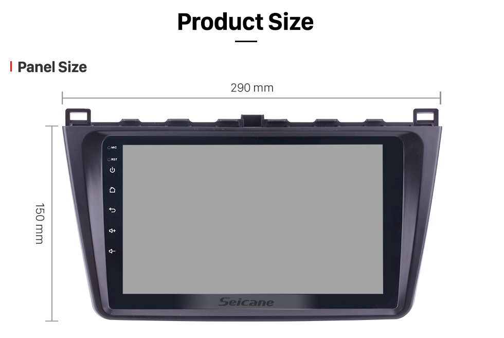 Seicane Dans le tableau de bord Radio 9 pouces HD 1024 * 600 Écran tactile Android 10.0 Pour 2008 2009 2010 2011-2015 Mazda 6 Rui wing Système de navigation GPS Support Commande au volant DVR OBDII Caméra de recul WiFi DAB +