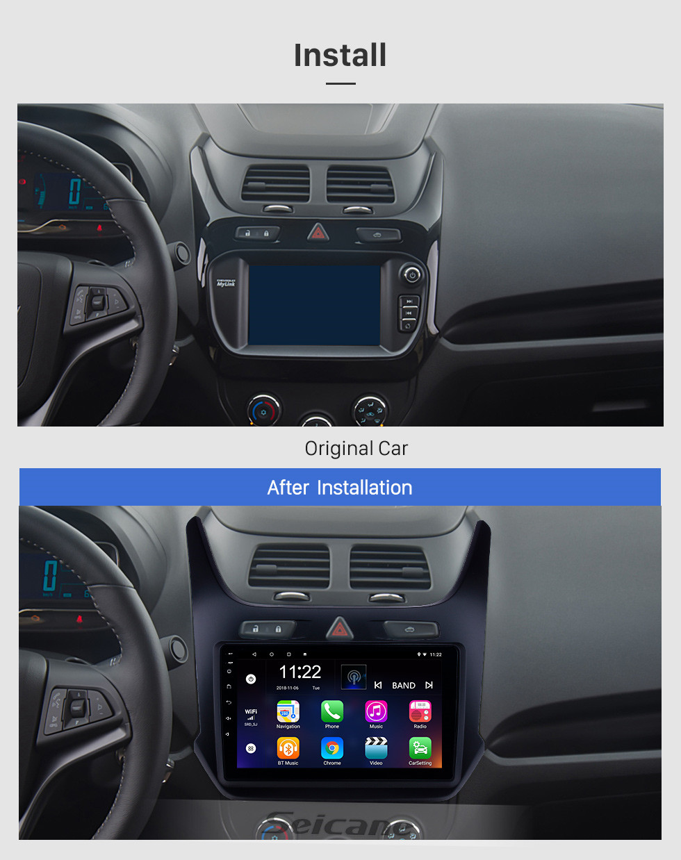 Seicane Android 10.0 9-дюймовый сенсорный экран GPS-навигатор на 2016-2017 гг. Chevy Chevrolet кобальт с поддержкой USB WIFI Bluetooth Carplay Digital TV