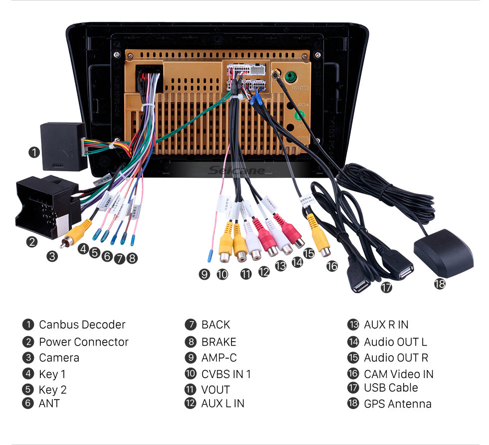 Seicane 2014 Peugeot 408 tela sensível ao toque Android 10.0 10.1 polegada unidade de cabeça Bluetooth estéreo com suporte USB AUX WIFI DAB + OBD2 DVR Controle de volante