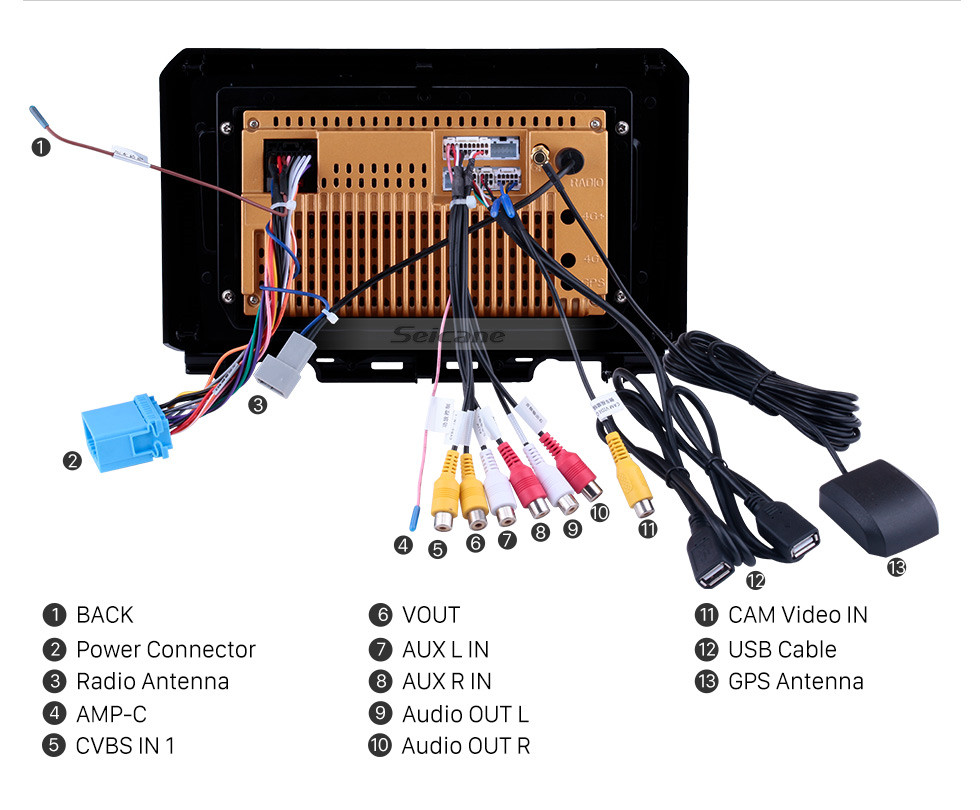 Seicane Venda quente de 9 polegada HD Touchscreen Android 10.0 2019 Suzuki JIMNY Navegação GPS Rádio com USB WIFI Bluetooth suporte TPMS DVR SWC Carplay